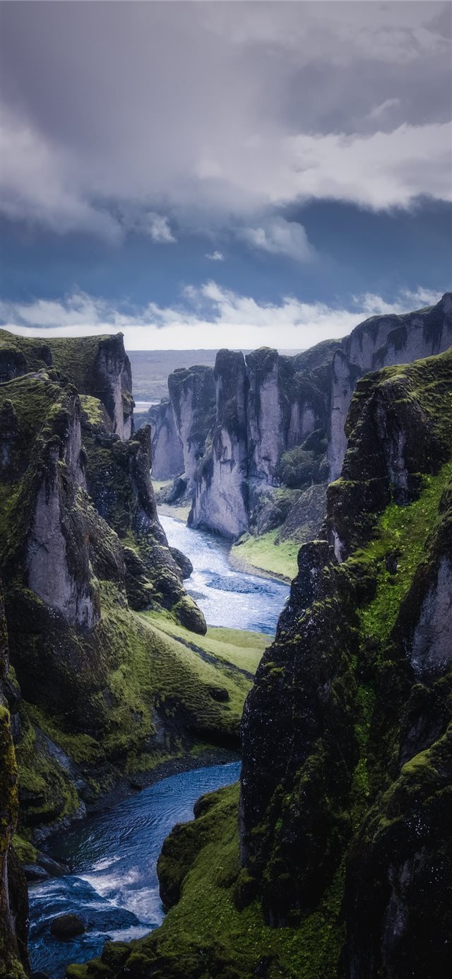 1125x2436 aerial photography of river between mountains duri... - landscape iPhone X Wallpaper