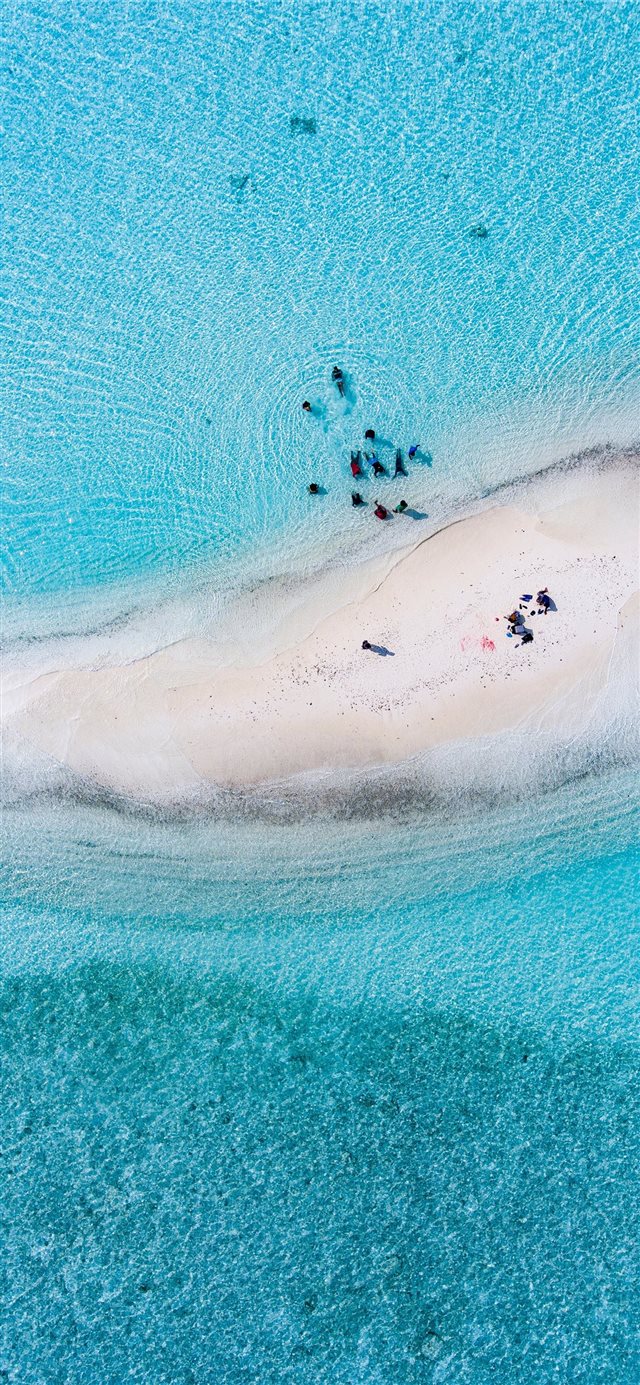 1125x2436 aerial photography of sand bars - water iPhone X Wallpaper