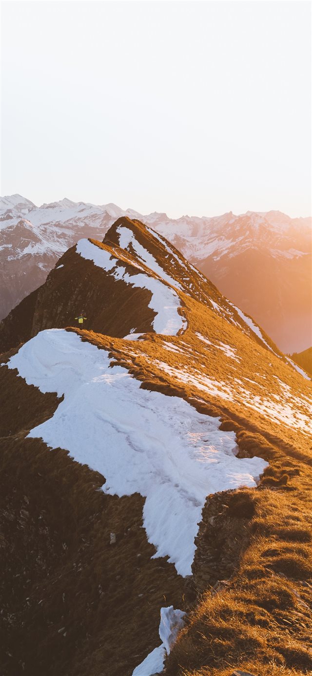 1125x2436 aerial view photography of mountain with snow - landscape iPhone X Wallpaper