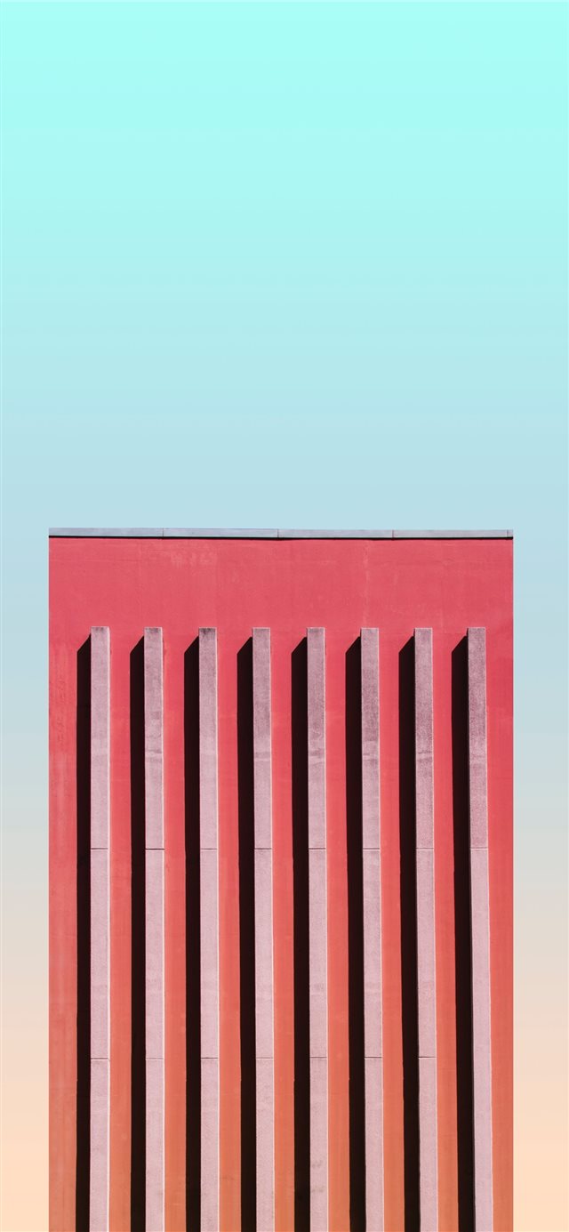 1125x2436 orange high rise building - red iPhone X Wallpaper