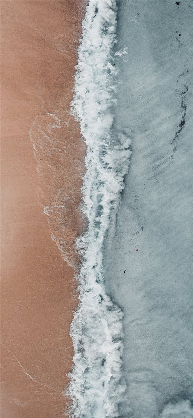 1125x2436 blue and brown seashore painting - scenery iPhone X Wallpaper