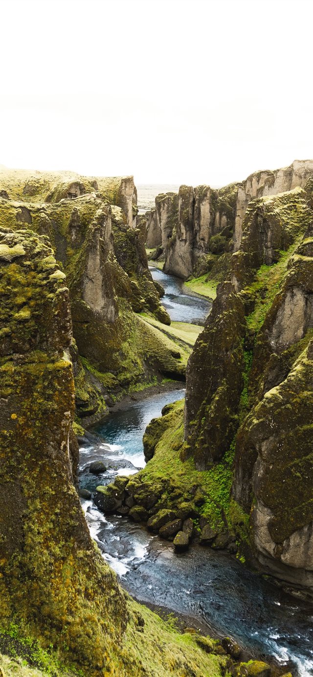 1125x2436 aerial photography of river between mountain - landscape iPhone X Wallpaper