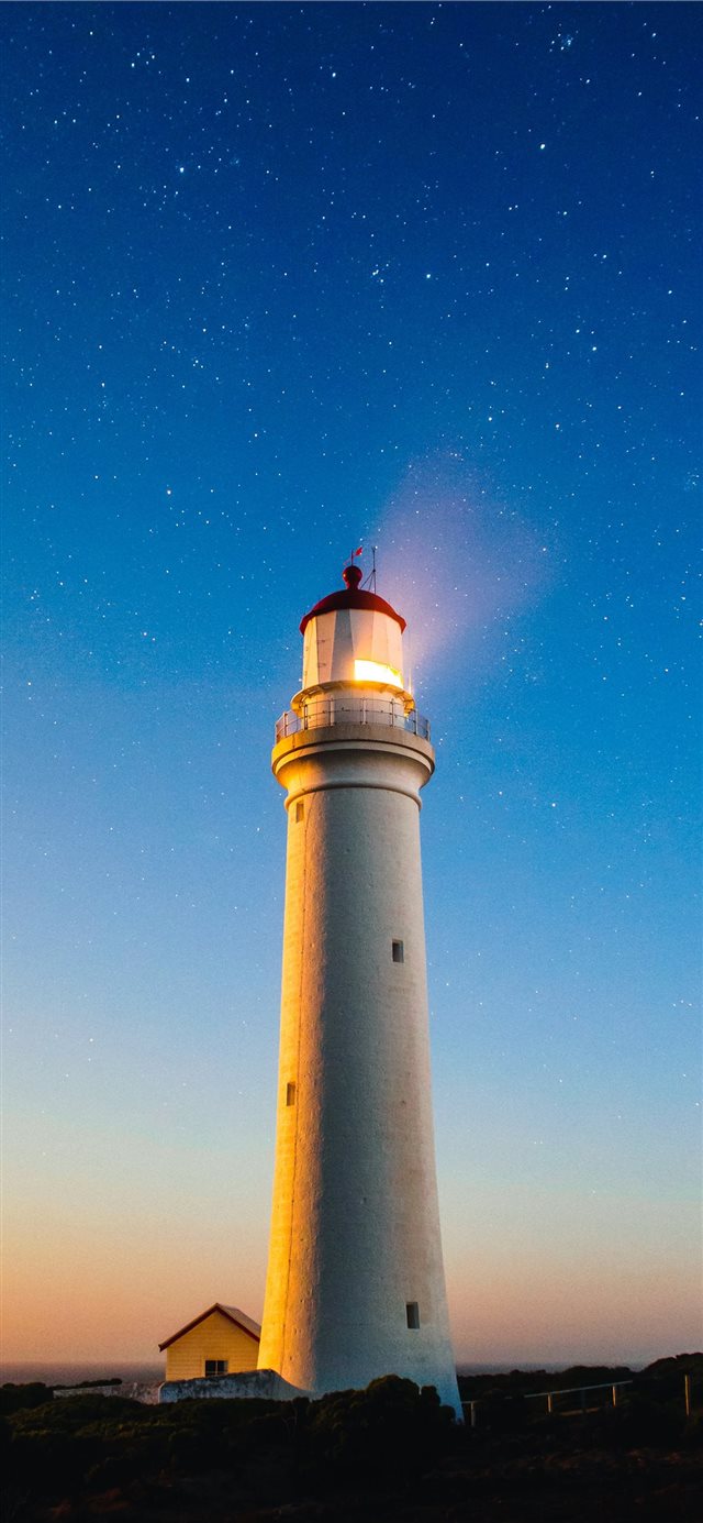 1125x2436 white concrete lighthouse - landscape iPhone X Wallpaper