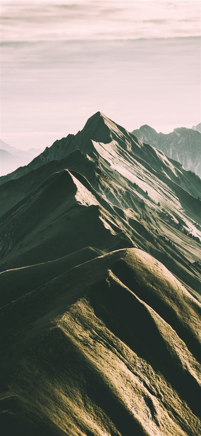 1125x2436 aerial photography of grey and brown mountain - landscape iPhone X Wallpaper