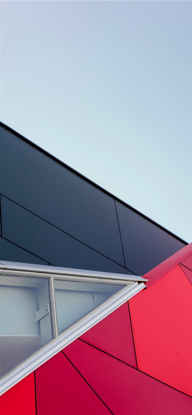 1125x2436 closeup photo of black and red building - window iPhone X Wallpaper