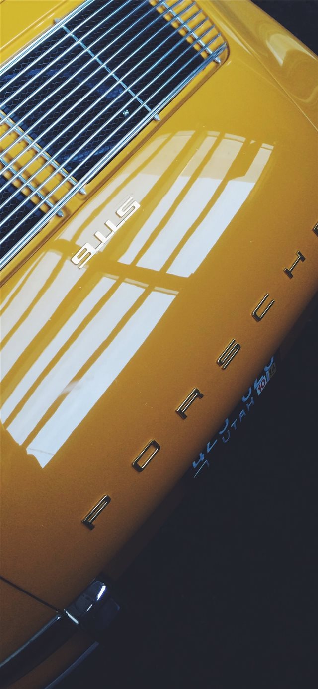 1125x2436 yellow and black Porsche vehicle - yellow iPhone X Wallpaper