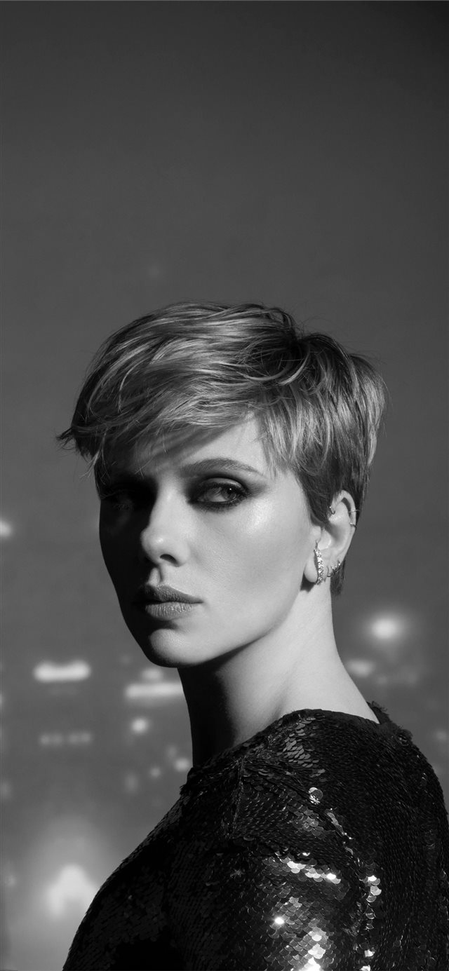 1125x2436 scarlett johansson monochrome 2020 - monochrome iPhone X Wallpaper