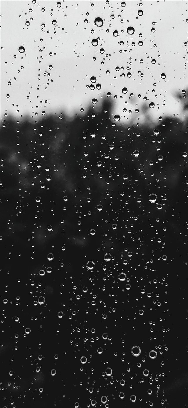 1125x2436 water dew on window - black iPhone X Wallpaper