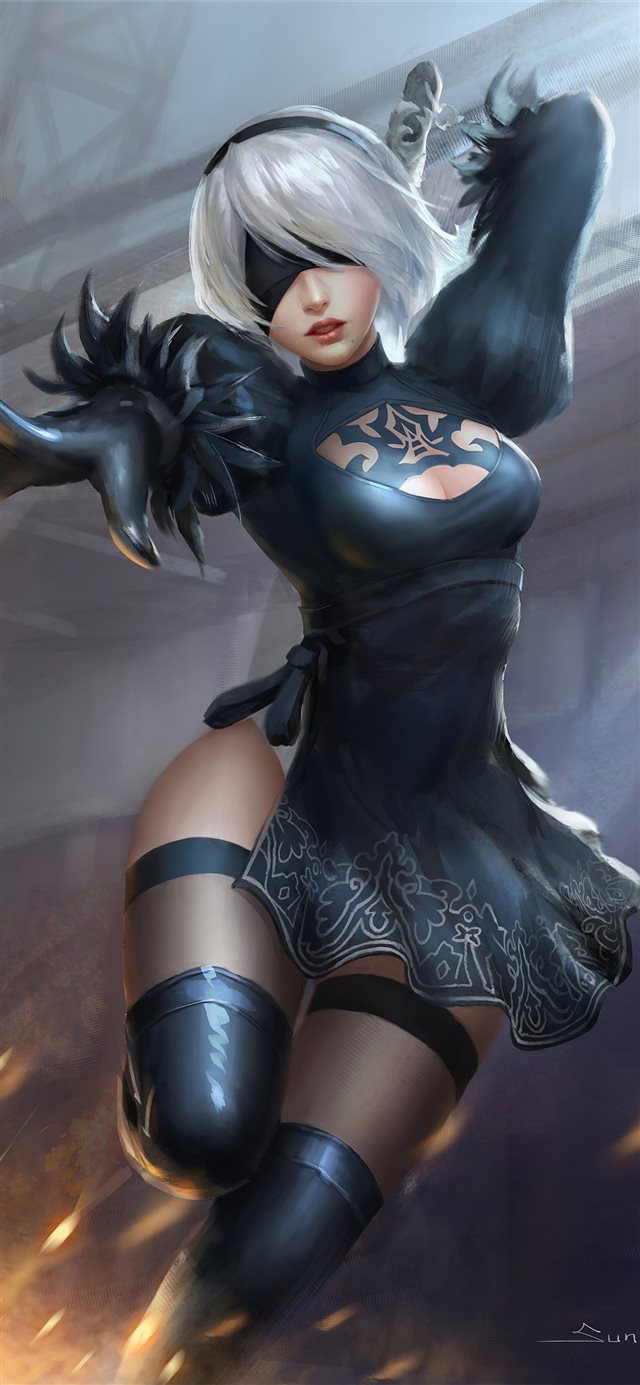 1125x2436 2b nier fanart4k - nier automata iPhone X Wallpaper