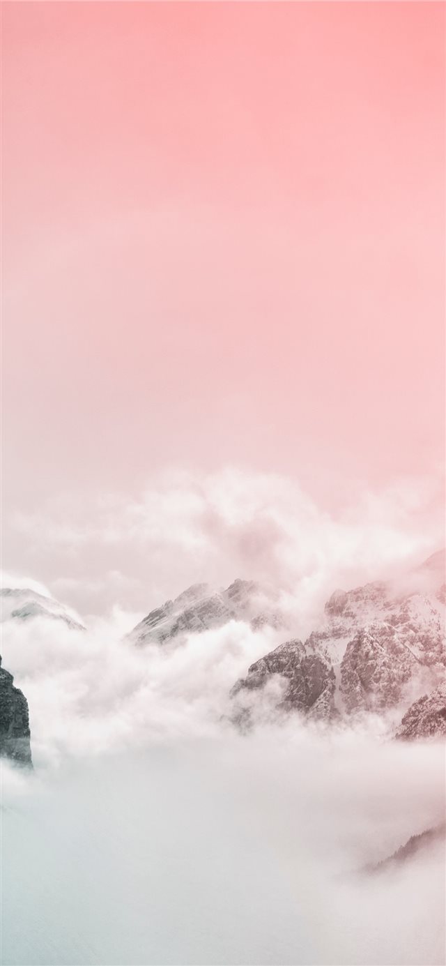 1125x2436 clouds and mountain - snow iPhone X Wallpaper