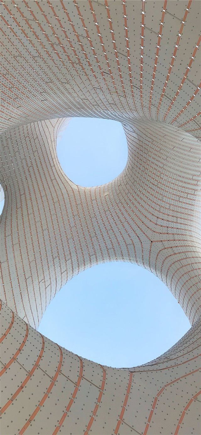 1125x2436 white and orange concrete tower - window iPhone X Wallpaper
