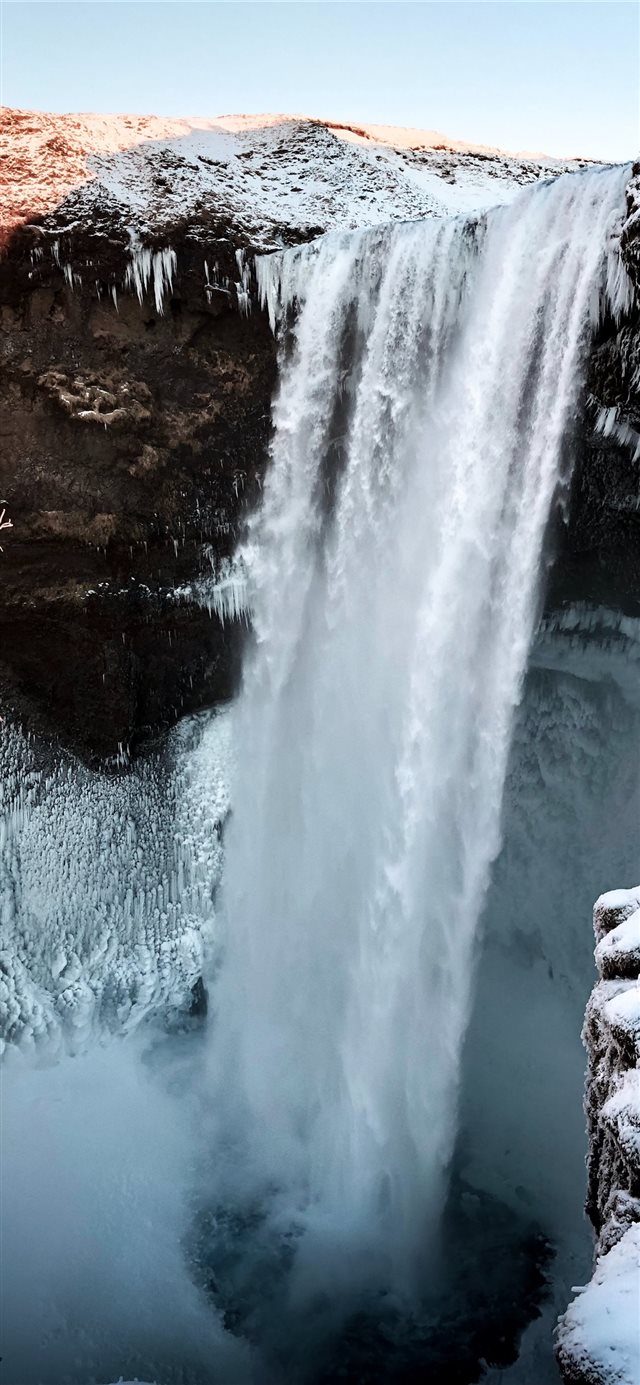 1125x2436 waterfalls at daytime - snow iPhone X Wallpaper