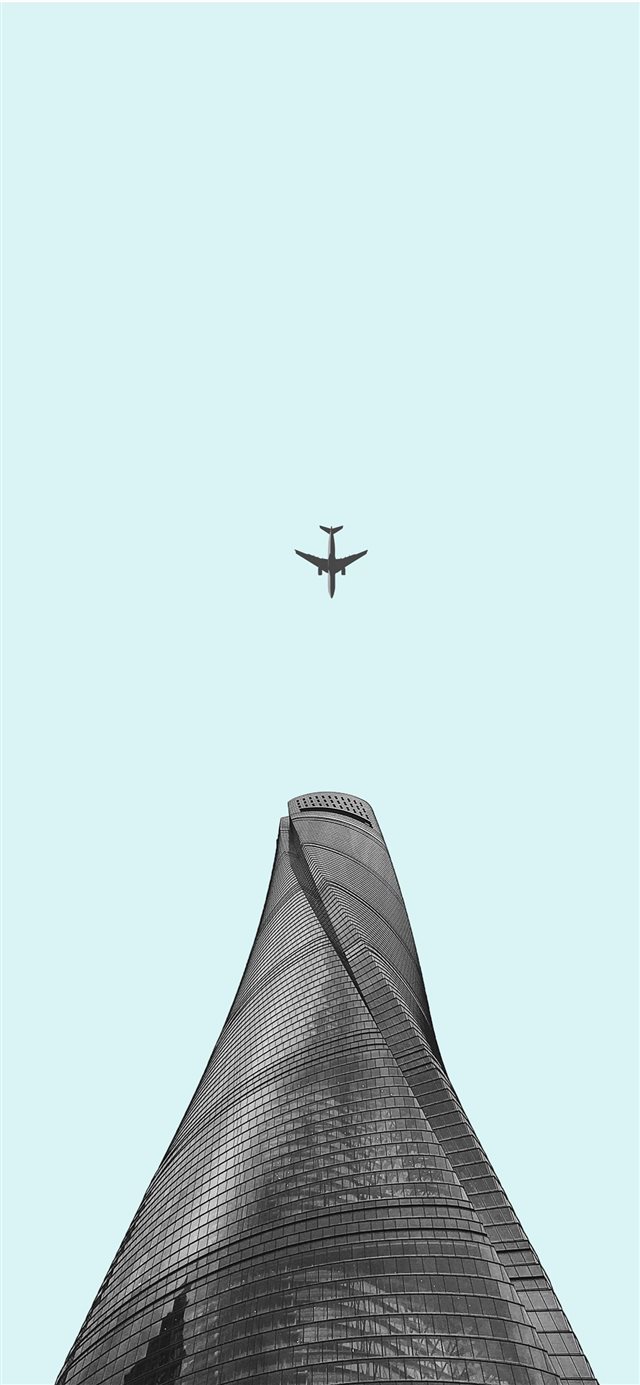 1125x2436 bottom view of airplane - grey iPhone X Wallpaper