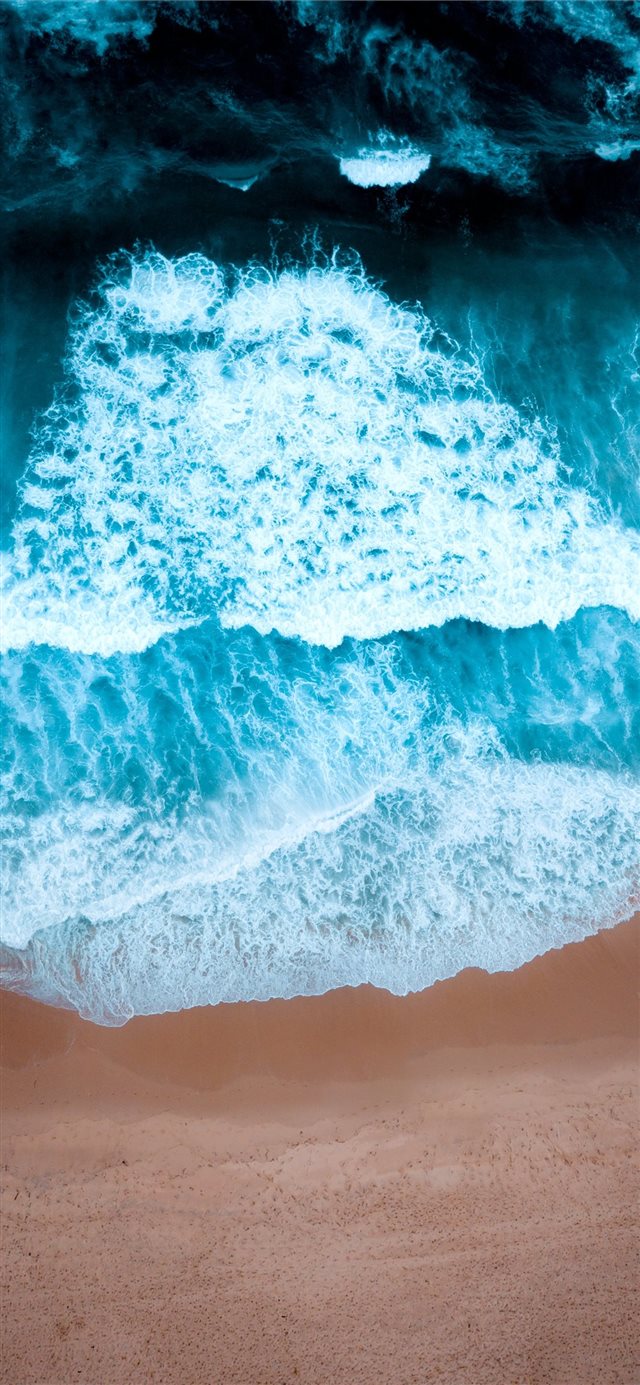 1125x2436 aerial view of seashore - scenery iPhone X Wallpaper