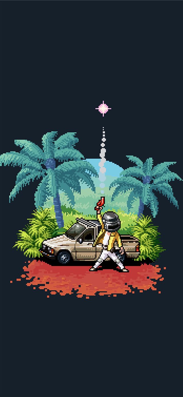 1125x2436 pubg pixel art 4k -  iPhone X Wallpaper