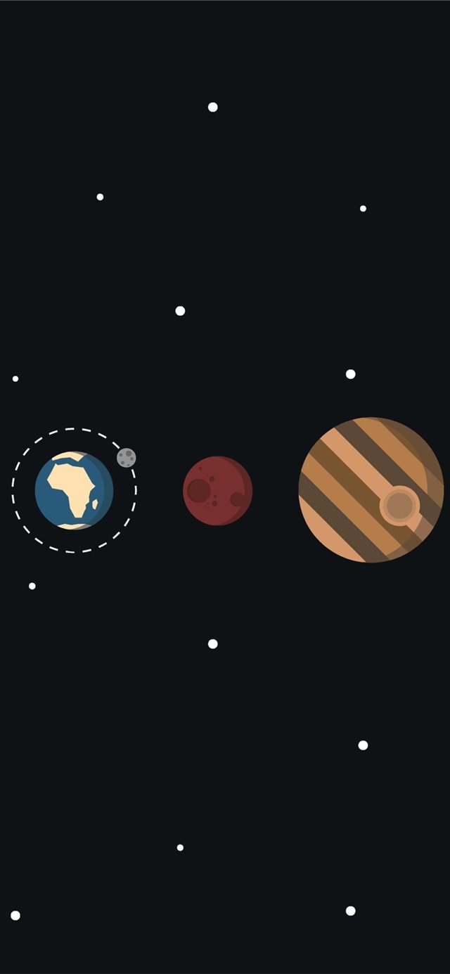 1125x2436 1440x2960 Solar System Minimalism Samsung Galaxy N... - trends iPhone X Wallpaper