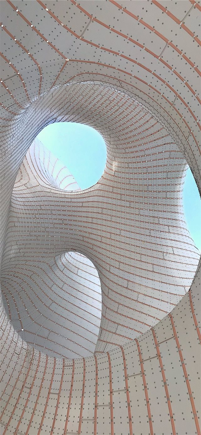1125x2436 beige and orange spiral structure - kazakhstan iPhone X Wallpaper