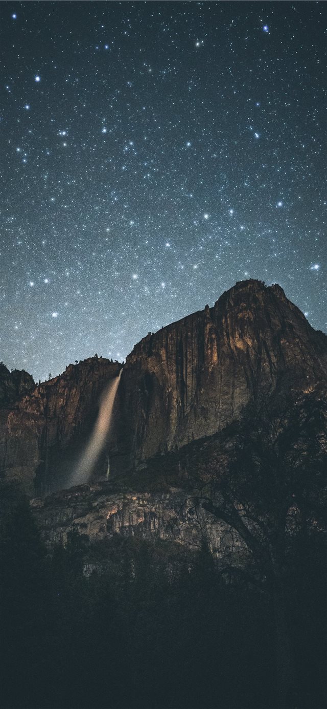 1125x2436 gray mountains at night - grey iPhone X Wallpaper