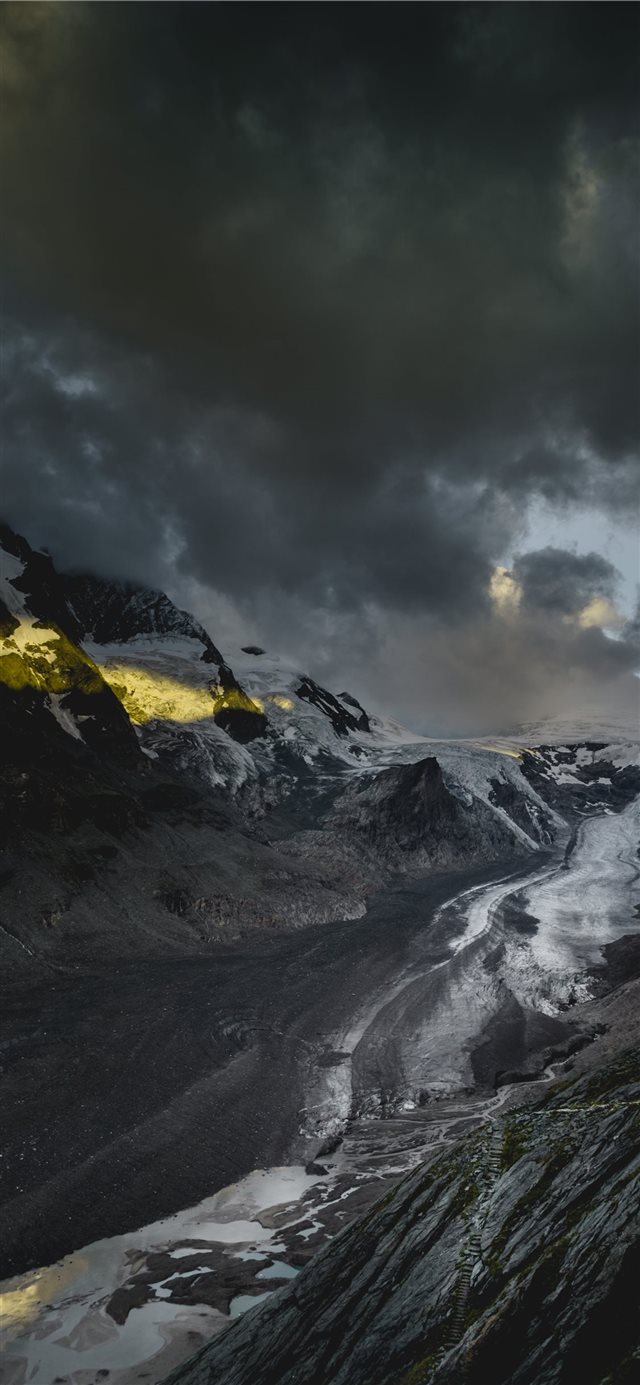 1125x2436 aerial view photography of snow covered mountain - snow iPhone X Wallpaper