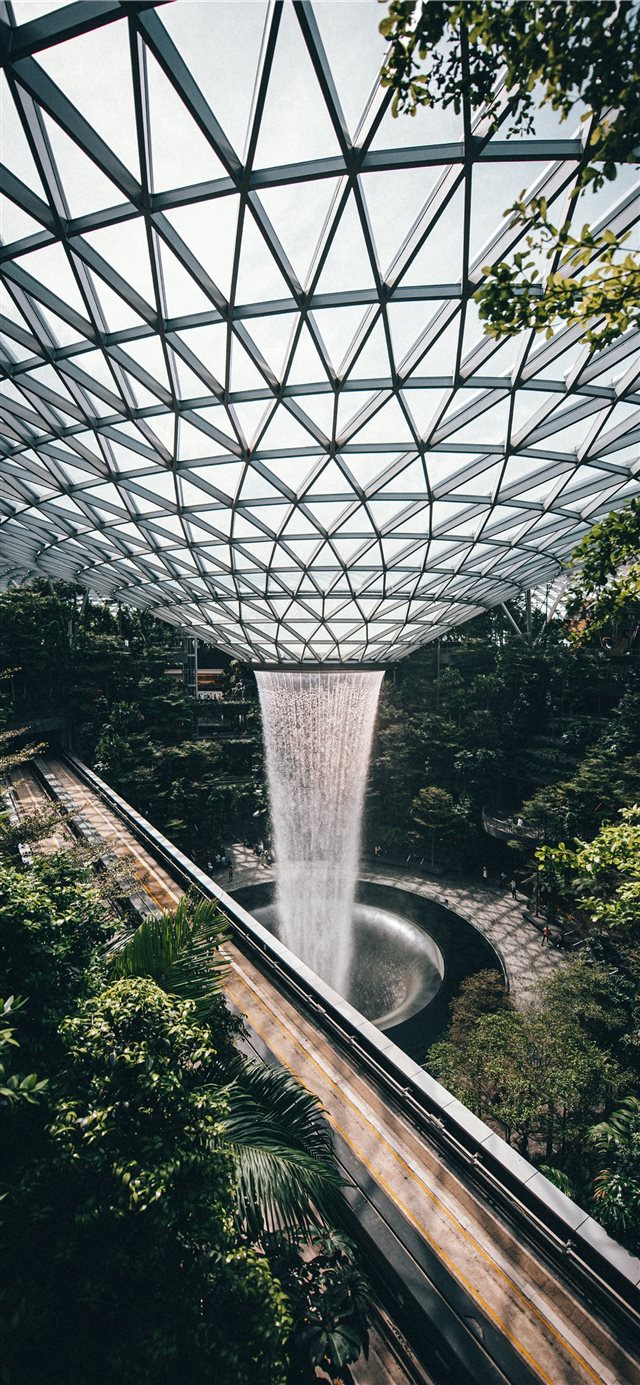 1125x2436 white metal frame glass dome building - singapore iPhone X Wallpaper