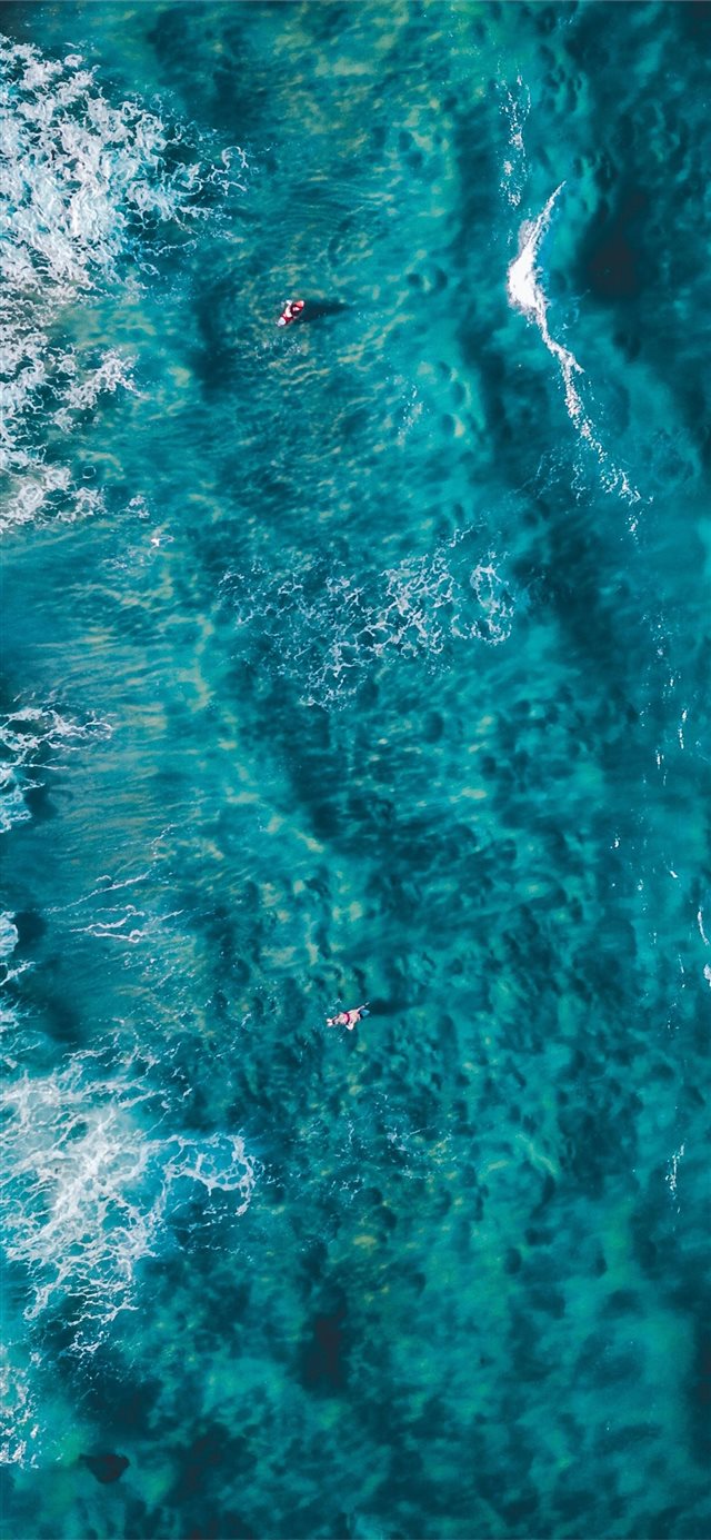 1125x2436 aerial view of seashore - water iPhone X Wallpaper