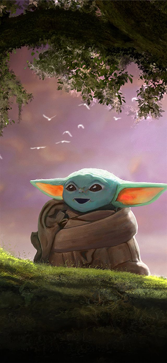 1125x2436 baby yoda fanart 4k -  iPhone X Wallpaper