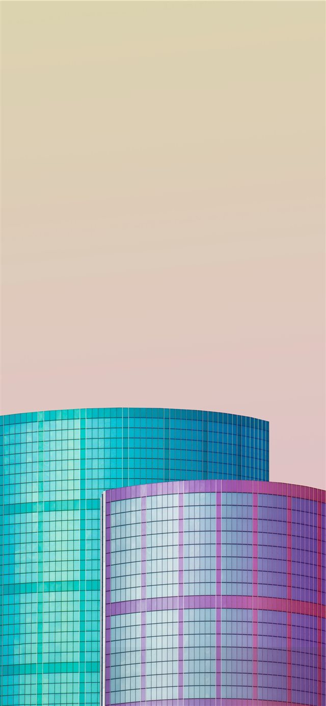 1125x2436 purple and green frames illustration - rotterdam iPhone X Wallpaper