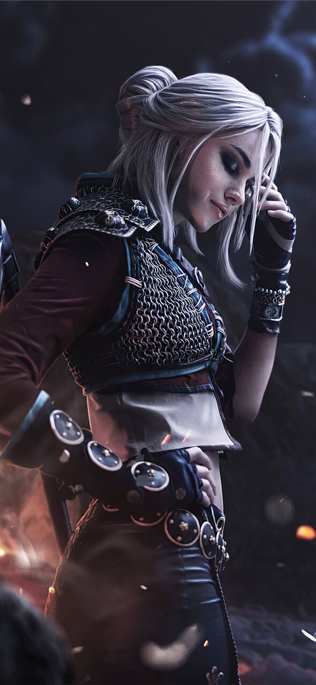 1125x2436 ciri witcher cosplay 4k - pc games iPhone X Wallpaper