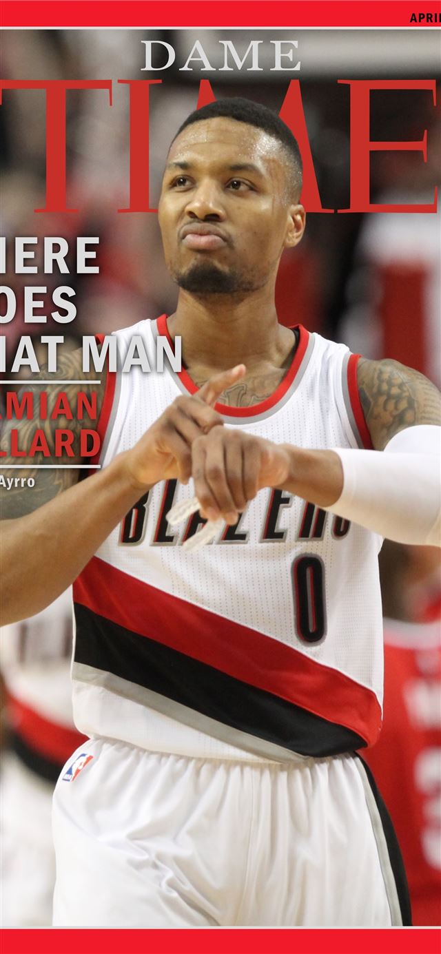 1125x2436 Damian Lillard Time Magazine Cover ripcity - basketball celebrity iPhone X Wallpaper