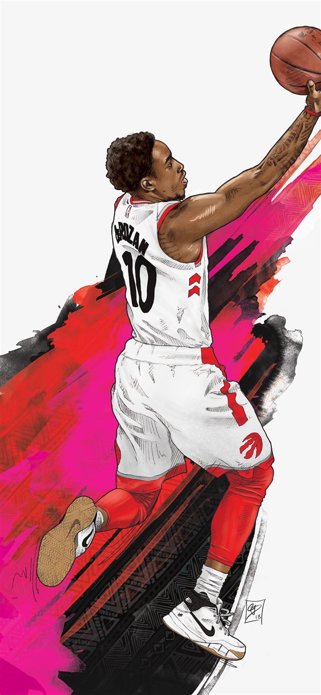1125x2436 Demar Derozan illustrated poster - sport celebrity iPhone X Wallpaper