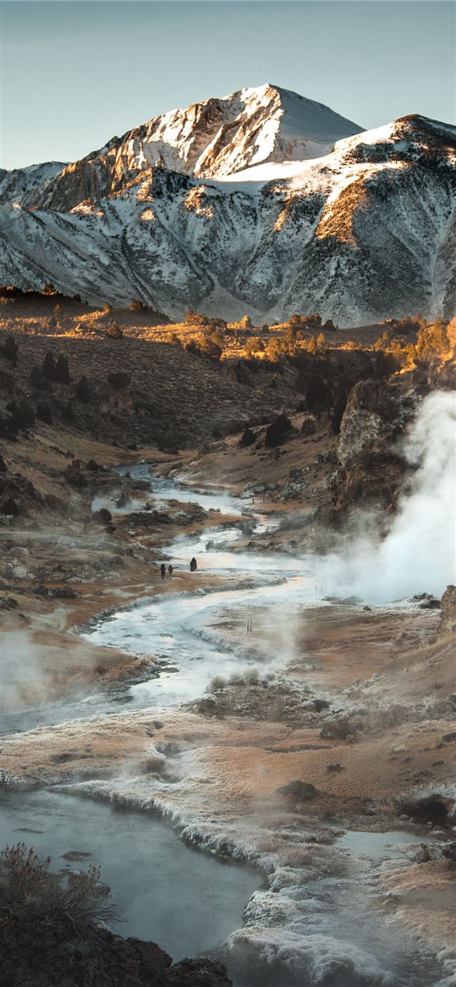 1125x2436 bird's eye view photography of mountain - snow iPhone X Wallpaper