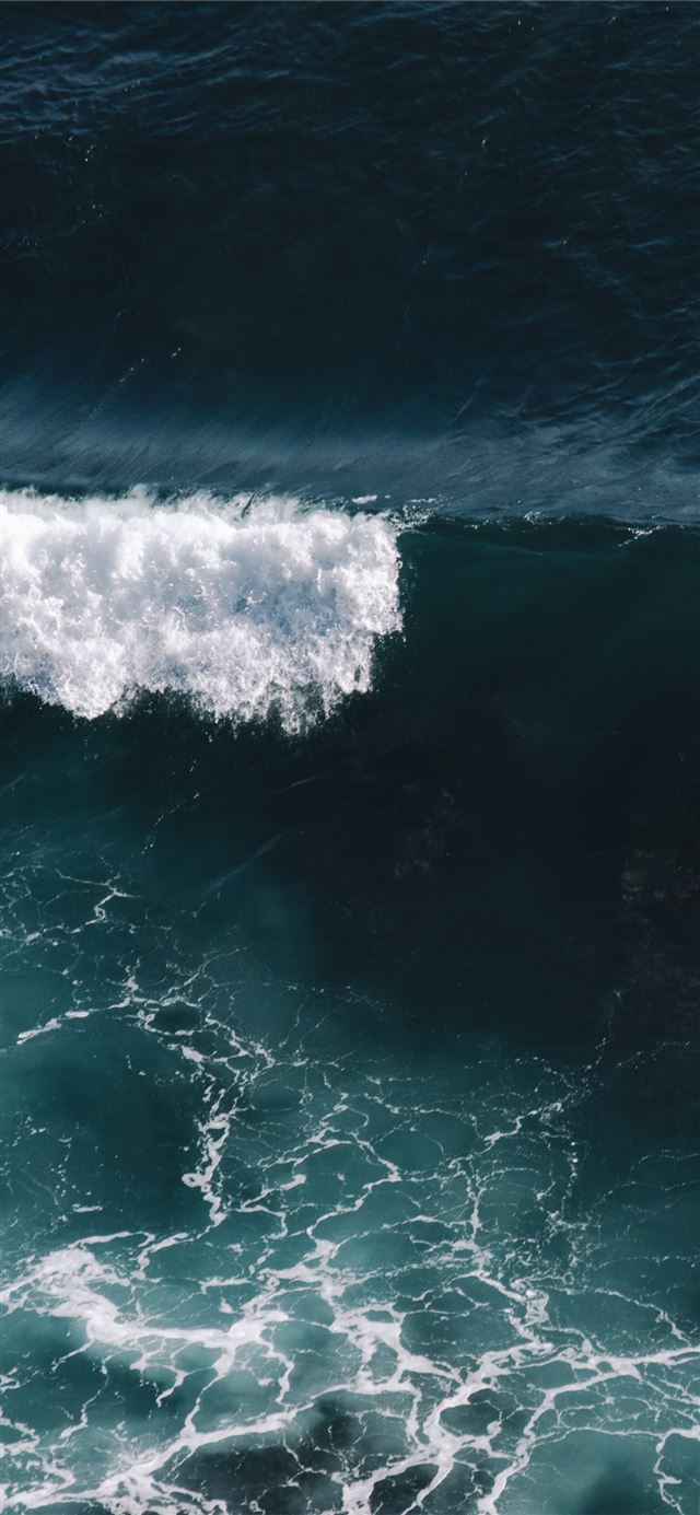 1125x2436 aerial view of ocean waves - water iPhone X Wallpaper
