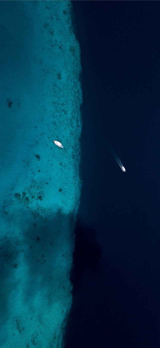 1125x2436 aerial view of body of water - ocean iPhone X Wallpaper