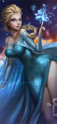 elsa frozen fantastic art 4k wallpaper