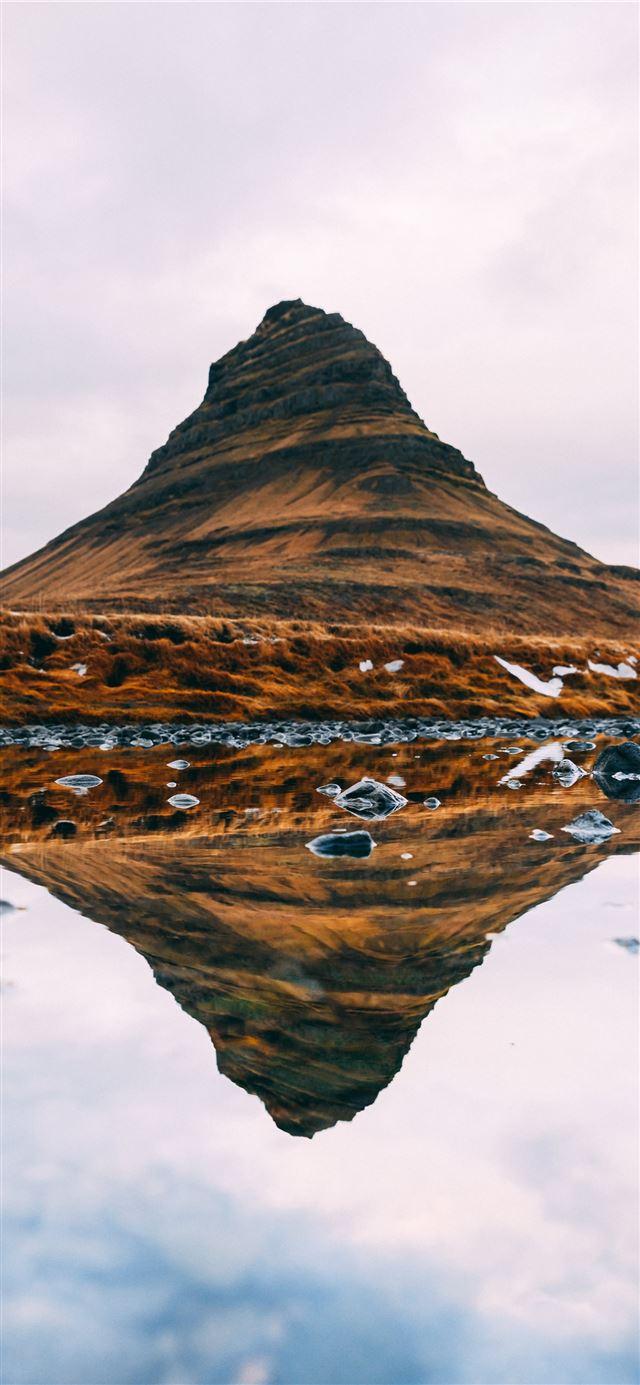 1125x2436 brown mountain under white clouds during daytime - scenery iPhone X Wallpaper