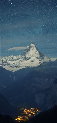 Zermatt Matterhorn Aerial View at Night Samsung Ga... wallpaper