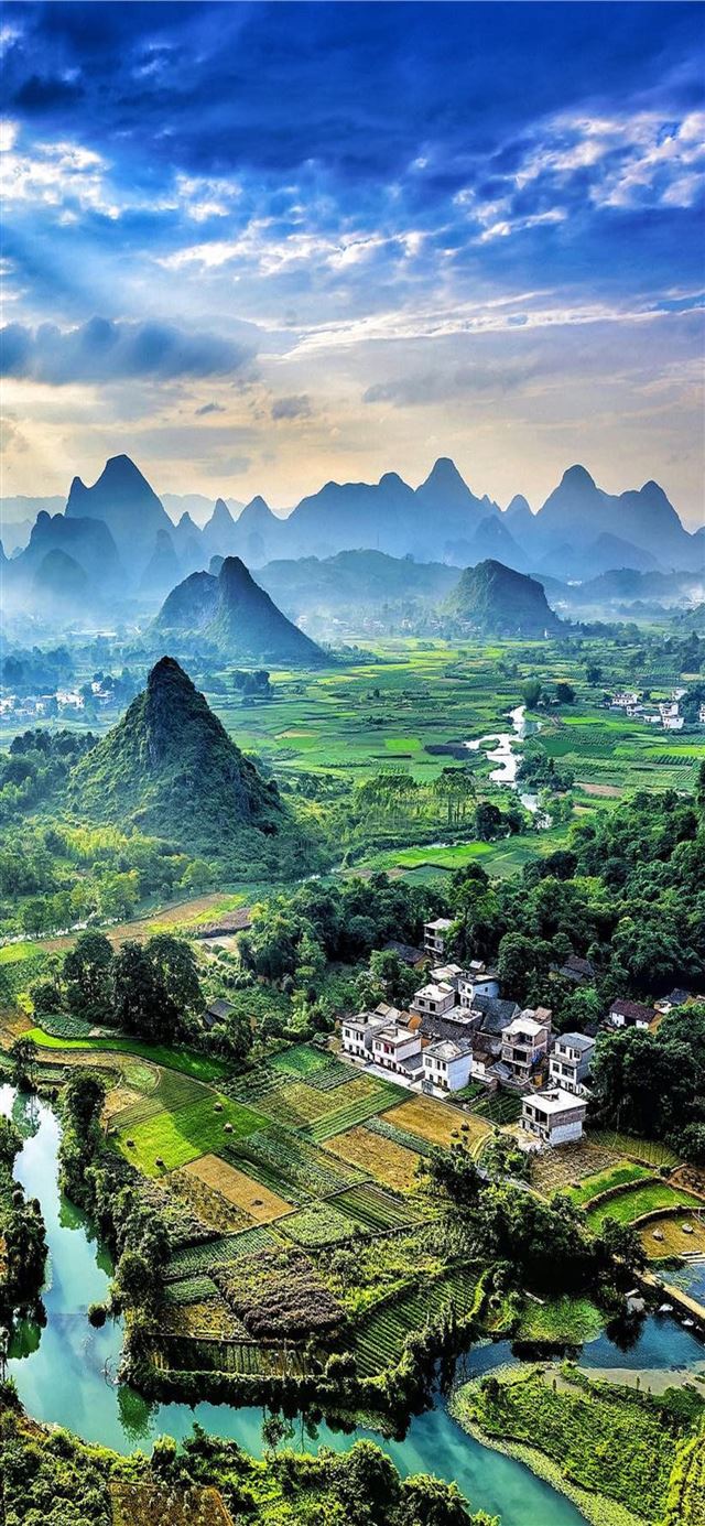 1125x2436 Li River - china iPhone X Wallpaper