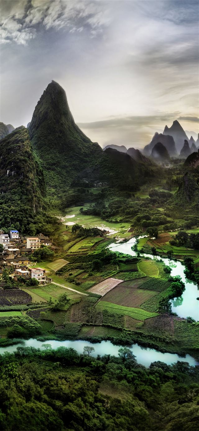 1125x2436 Li River - china iPhone X Wallpaper