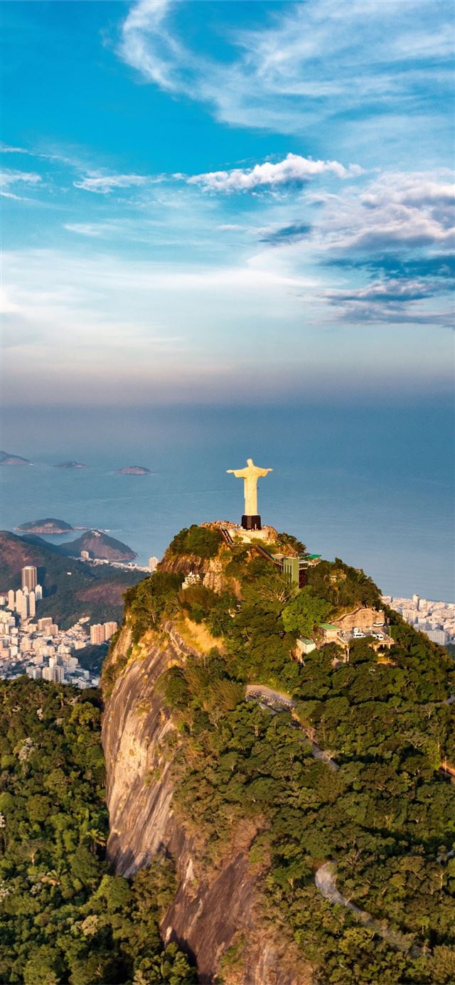 1125x2436 cliffs of rio de janeiro aerial view - brazil iPhone X Wallpaper