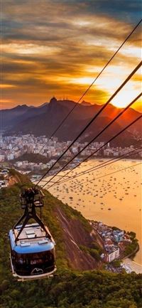 Rio De Janeiro Brasil Sunset City View wallpaper