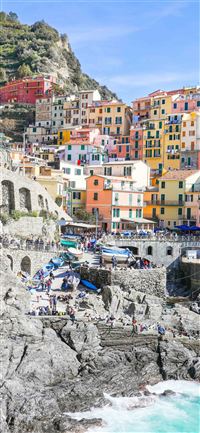 Italy Photo Print Colourful Cinque Terre Cinqueter... wallpaper
