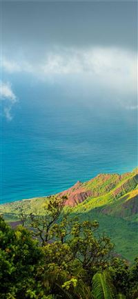 Hawaii Kauai Pacific Ocean Clouds Mountains 4k Son... wallpaper