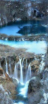 Plitvice Lakes National Park kışın dünyanın e... wallpaper