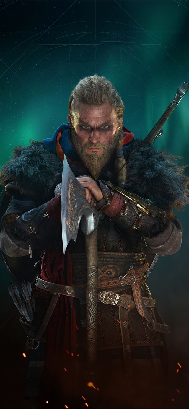 1125x2436 ragnar lothbrok assassins creed valhalla - ps5 games iPhone X Wallpaper