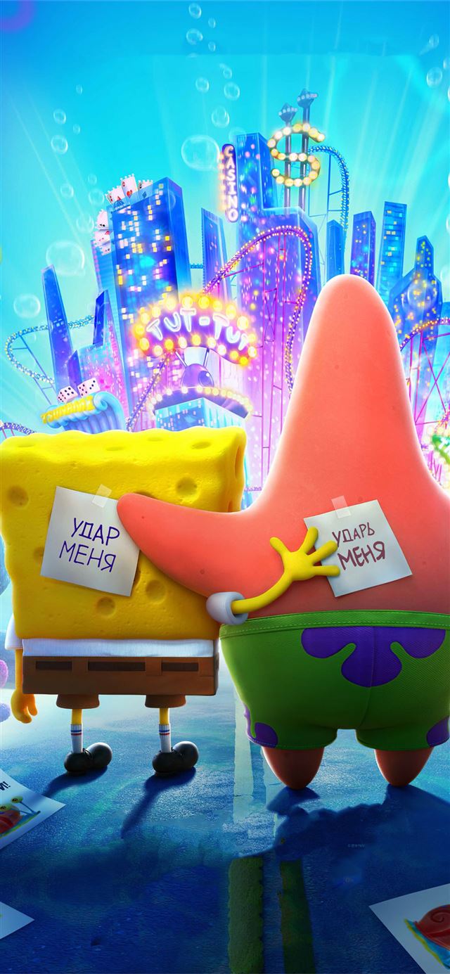 1125x2436 the spongebob movie sponge on the run 4k -  iPhone X Wallpaper