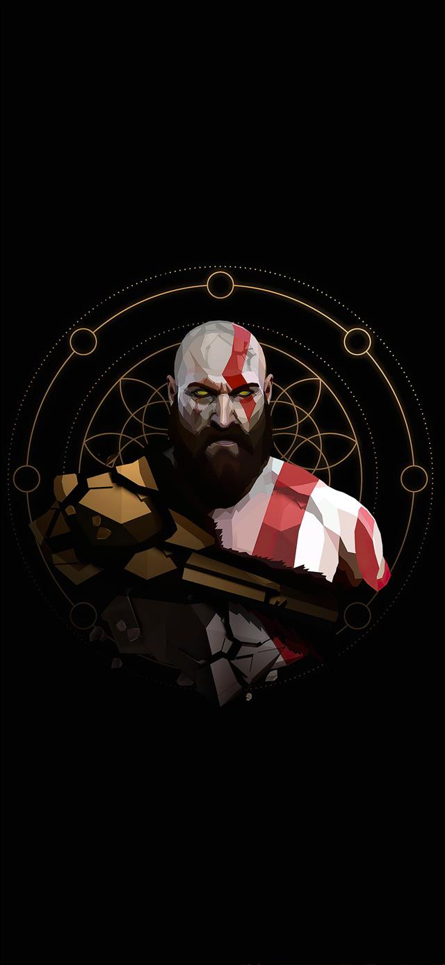 1125x2436 kratos minimal artwork 4k -  iPhone X Wallpaper