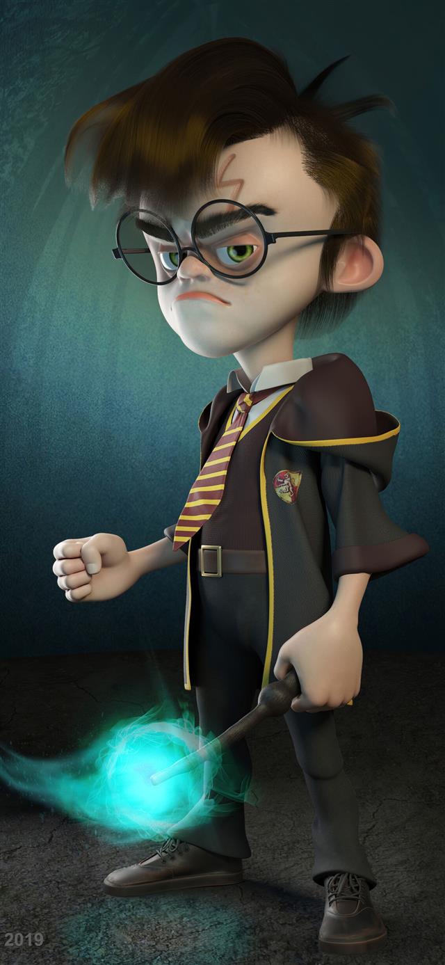 1125x2436 harry potter 3d character art 4k -  iPhone X Wallpaper