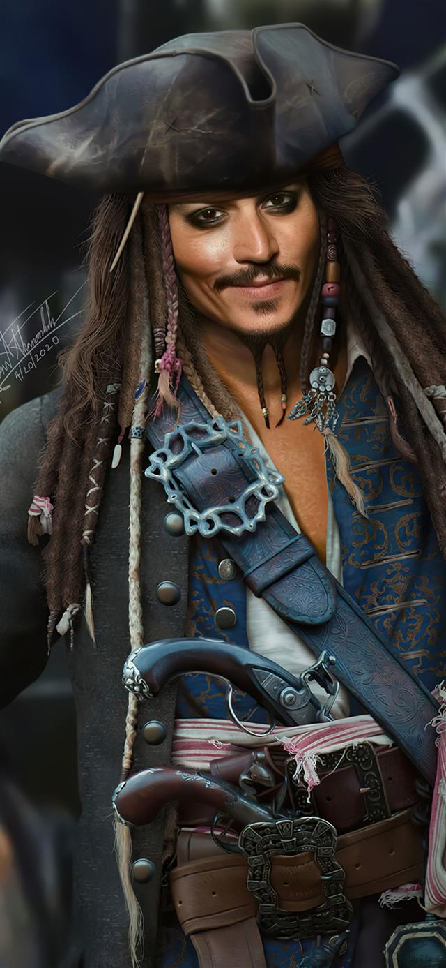 1125x2436 jack sparrow fanart 4k -  iPhone X Wallpaper
