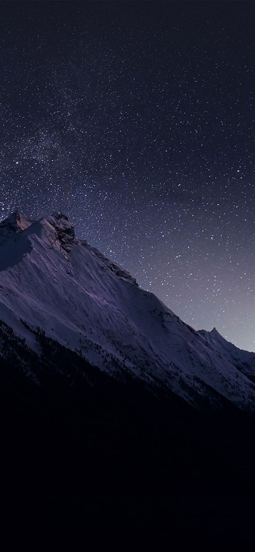 Mountain Night Snow Dark Star iPhone Wallpapers Free Download