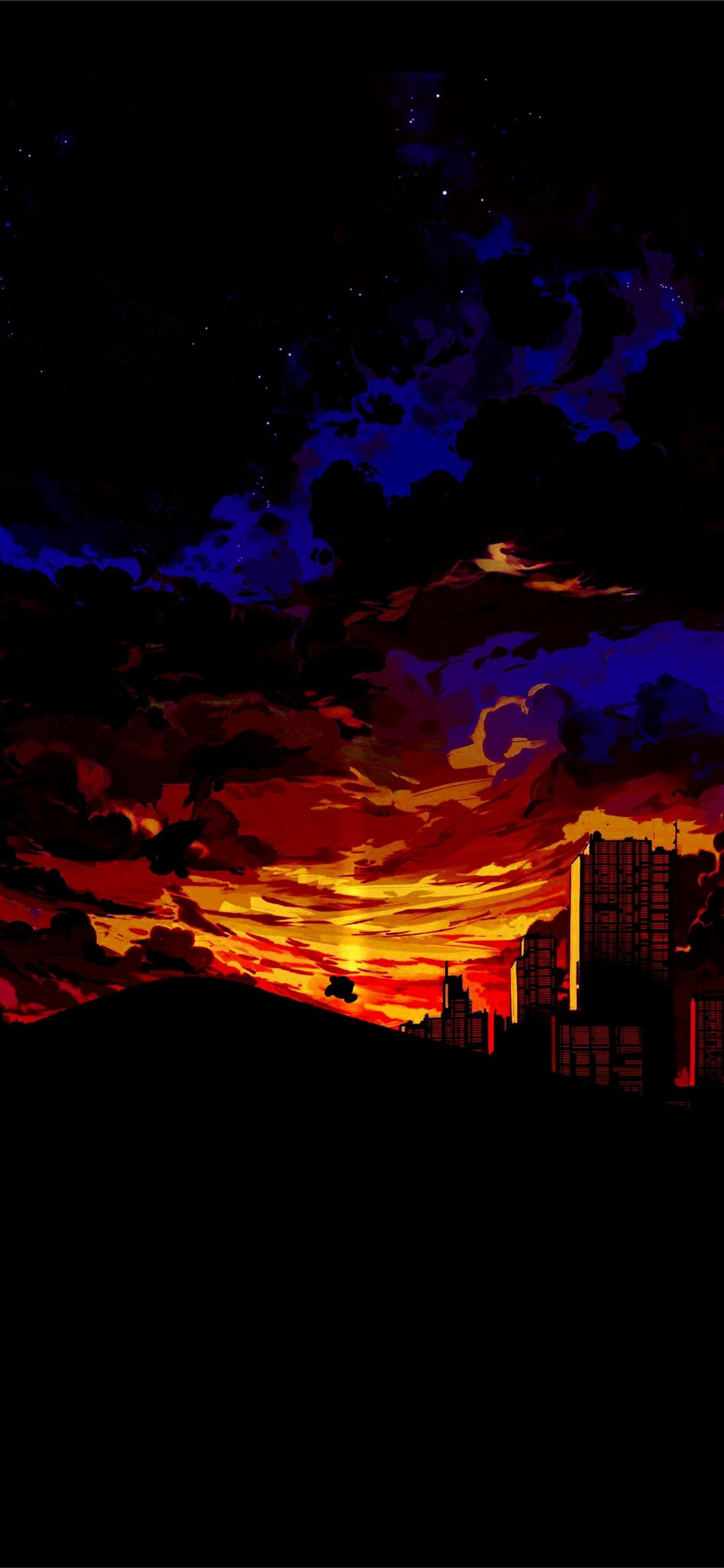 Anime Sunset Lake Digital Art Clouds Sky Sunset Glow Mountains Water Street  Light Signature Stars Wallpaper  Resolution3072x4879  ID1386011   wallhacom
